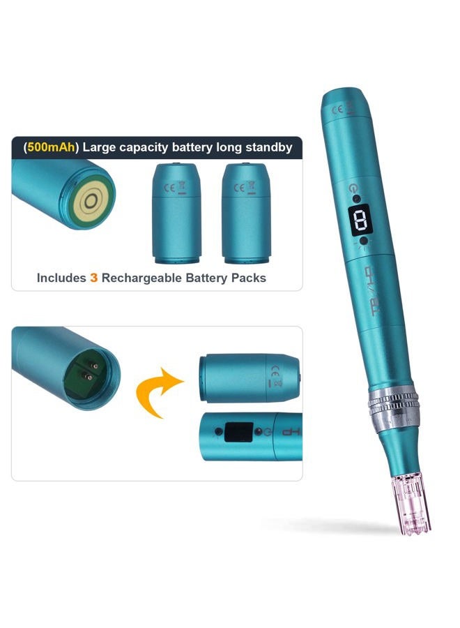 TBPHP P20RL Derma pen with 25 Replacement Cartridges And 3 Batteries,Adjustable Beauty pen for Face and Body, Home Use - Image 2