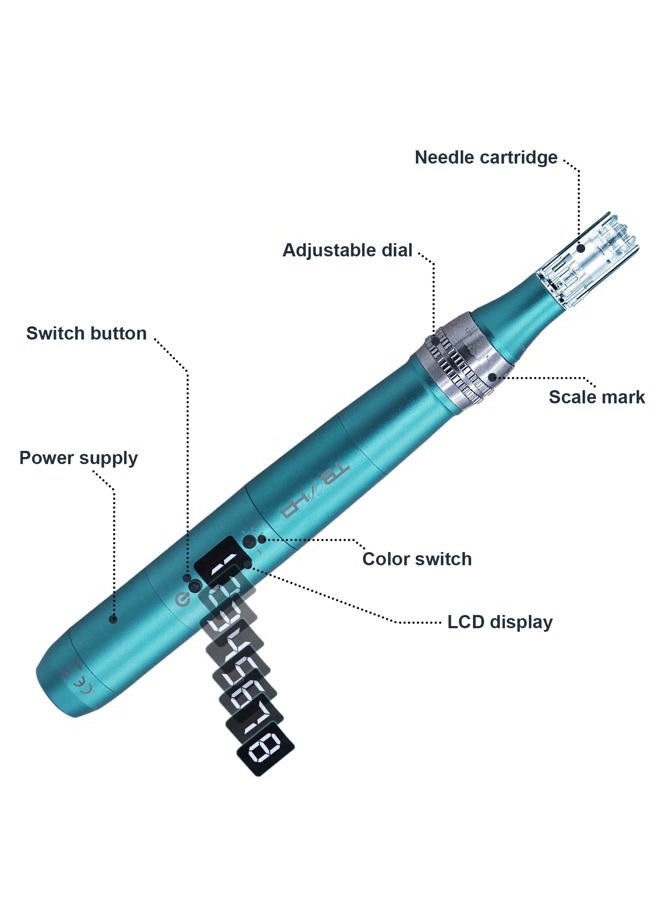 TBPHP P20RL Derma pen with 25 Replacement Cartridges And 3 Batteries,Adjustable Beauty pen for Face and Body, Home Use - Image 4