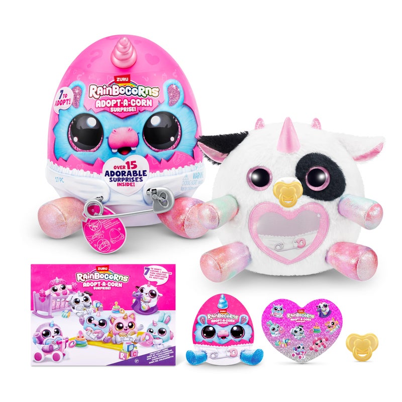 Rainbocorns AdoptACorn Surprise Cow by ZURU 15 Surprises Collectible Plush Baby Surprise Eggs for Girls Children Ages 3 - Image 2