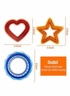Excefore Sandwich Cutter And Sealing Machine, 3 Sets Of Children'S Bento Sandwich Cutter Bento Box Non-Crusting Sandwich Maker, Star-Shaped Sandwich Scourer Mold For Boys And Girls  - Image 2
