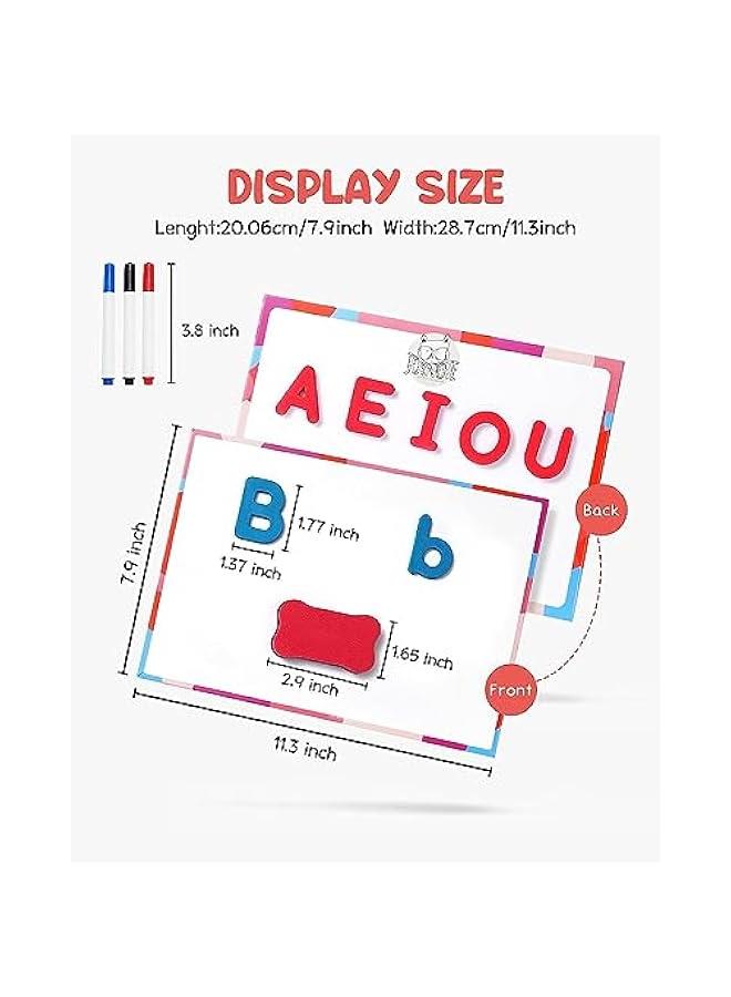 MIXDE 234 Pcs Classroom Magnetic Letters Kit For Kids,with Double-Side Magnet Board - Foam Alphabet Letters for Kids Spelling and Learning - Image 2