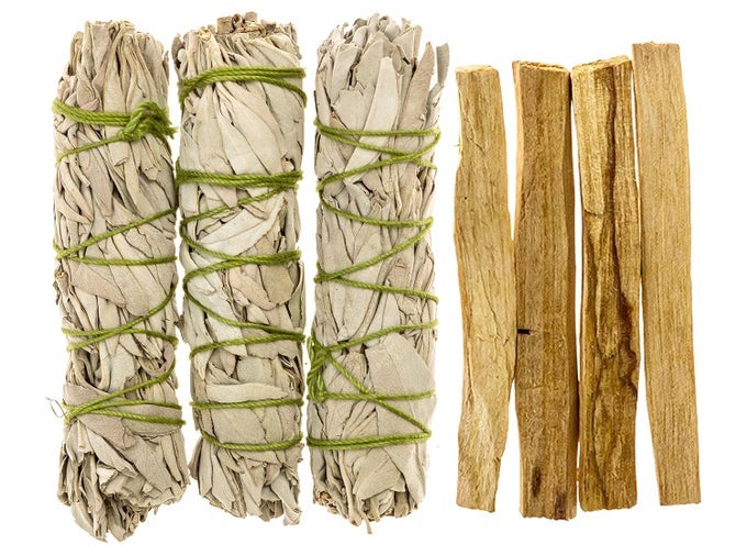 CALIFORNIA WHITE SAGE AND PALO SANTO REFILL PACK. COMES WITH 3 SAGE AND 4 PALO SANTO