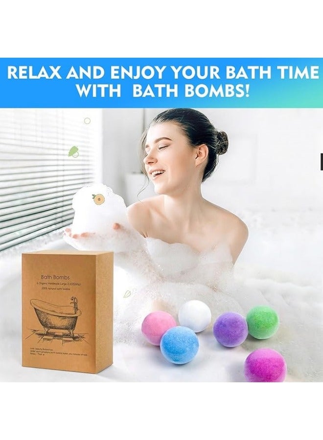 Bath Bombs Gift 6 Pack, Bath Bombs Large Organic  Natural Essential Oil Handmade Bath Bombs Gift Set Moisturize Dry Skin Bath Bombs - Image 5