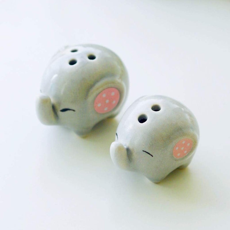 klarako Ceramic Cruet Spice containers Elephant Cute Salt and Pepper Shaker Spice Container Wedding Decor Souvenirs, Home Kitchen Accessories  2pcs - Image 3
