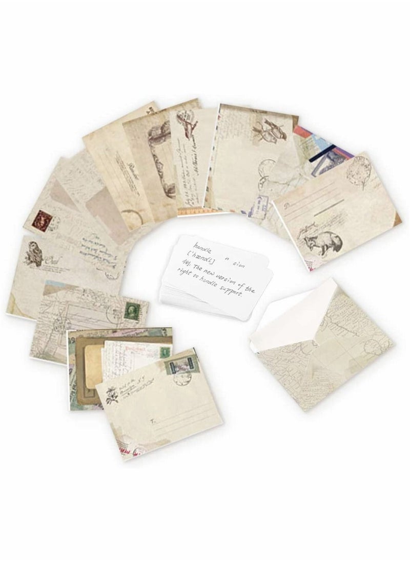 SYOSI Mini Vintage Envelope, SYOSI 72Pcs Small Handmade Gift Card Envelopes Holders, for DIY Birthday Party, Greeting Cards, Invitation Tools for Kids Art Craft (12 Different Design)  - Image 1