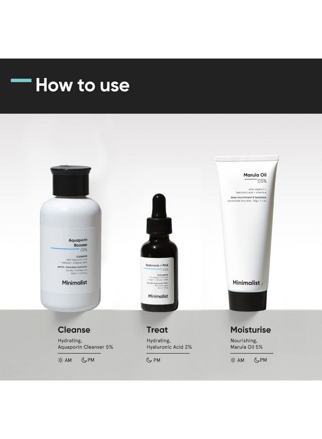منيماليست مجموعة العناية بالبشرة الجافة البسيطة، مجموعة روتينية للجنسين، غسول للوجه، مرطب ومصل  - Image 2