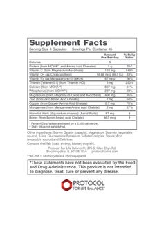 Protocol For Life Balance Protocol Bone Support Formula - for Bone Strength & Density* - with Calcium Hydroxyapatite, Boron & Phosphorus - Supplement for Teeth & Bone Health* - Dairy & Soy Free - 180 Caps  - Image 2