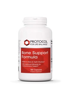 Protocol For Life Balance Protocol Bone Support Formula - for Bone Strength & Density* - with Calcium Hydroxyapatite, Boron & Phosphorus - Supplement for Teeth & Bone Health* - Dairy & Soy Free - 180 Caps  - Image 1