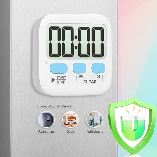 Antonki 2 Pack Digital Timer for Kids, Magnetic Countdown Kitchen Timers for Cooking, Egg, Classroom, Teacher, Exercise, Study, Oven - Battery Included - Image 4