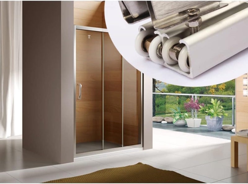 Luckam 4 قطع عجلات باب الدش، قطع غيار لعجلات انزلاقية لباب زجاجي بسمك 20 مم في الحمام - Image 2