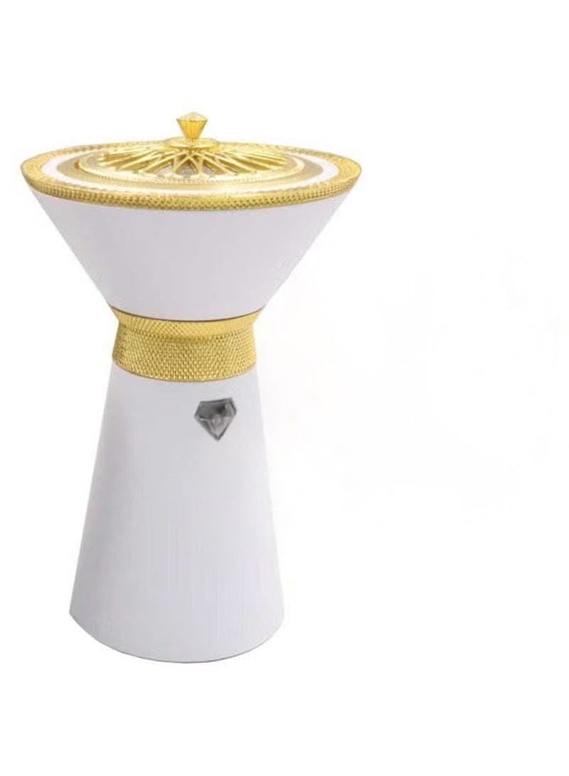 Electric incense burner with a unique design, rechargeable via USB port, compact and portable, white - Image 1