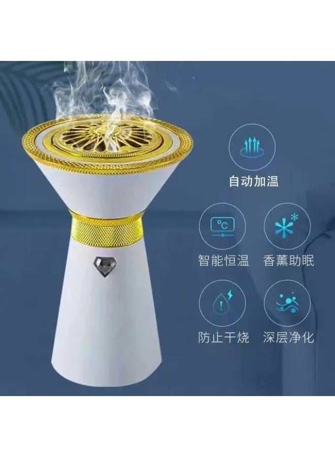 Electric incense burner with a unique design, rechargeable via USB port, compact and portable, white - Image 4