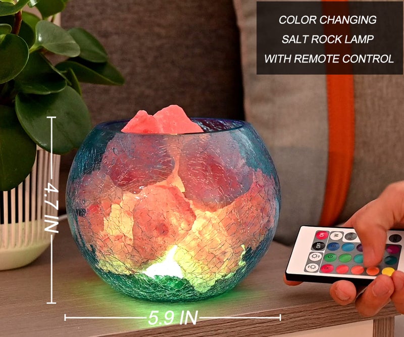 V.C.Formark USB Himalayan Salt Lamp with Remote Control, 16 Colors Lighting & 4 Color Changing Mode Salt Rock Lamp, Used for Holiday Gift, Home Deco, Yoga, Office - Image 5