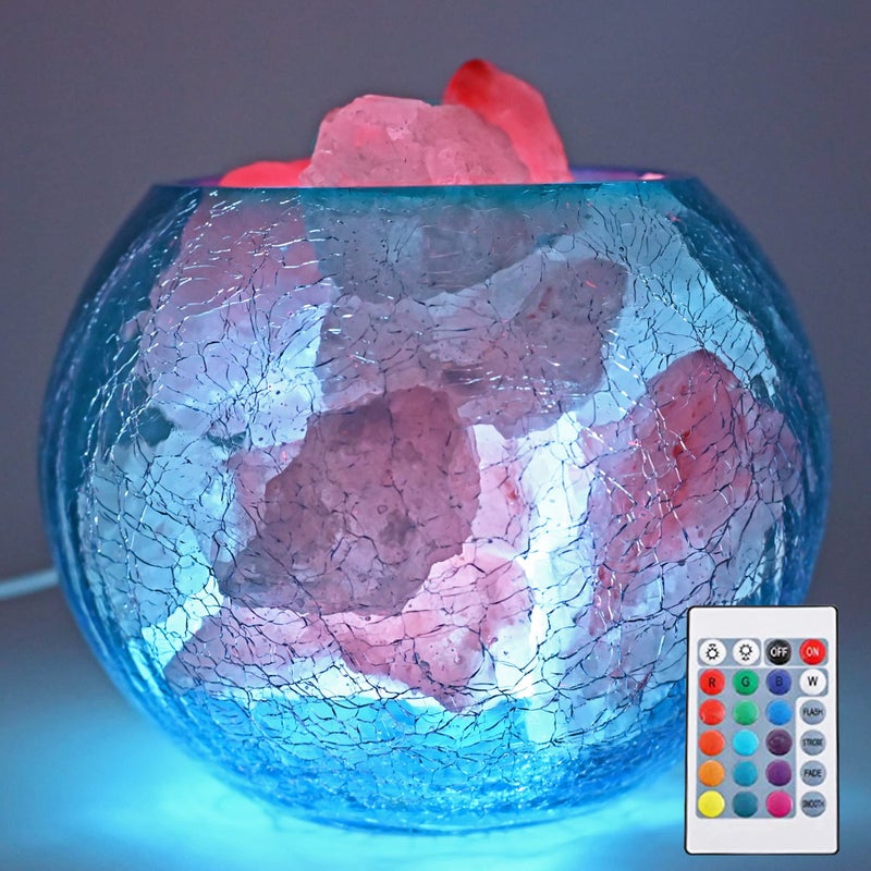V.C.Formark USB Himalayan Salt Lamp with Remote Control, 16 Colors Lighting & 4 Color Changing Mode Salt Rock Lamp, Used for Holiday Gift, Home Deco, Yoga, Office - Image 1