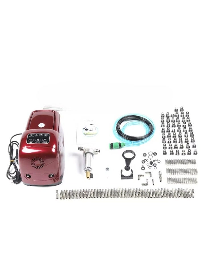 FG-200 High Pressure Fogging System, 220V/50Hz 2.0L/Min-60Hz 2.4L/Min UK Plug ,Motor 250w, Fan in Front, 50Pcs 0.15mm Nozzles System, Nylon Pipe (60 Meter)+Pipe Cutter Full Set Touch Key System for Outdoor Cooling Avaiable in Random Colours - Image 1