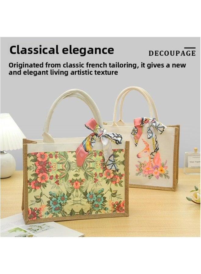 Thanksgiving Diy Handmade Butterfly Ancient Bart Canvas Tote Bag Sack Paste Group Building Parent-child Material Warm-up Field-Color:LB-N14 Animal Kingdom Materials Include Scissors Glue_vertical
