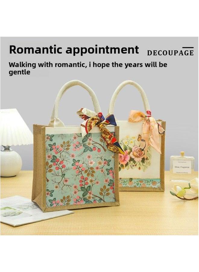 Thanksgiving Diy Handmade Butterfly Ancient Bart Canvas Tote Bag Sack Paste Group Building Parent-child Material Warm-up Field-Color:LB-N14 Animal Kingdom Materials Include Scissors Glue_vertical