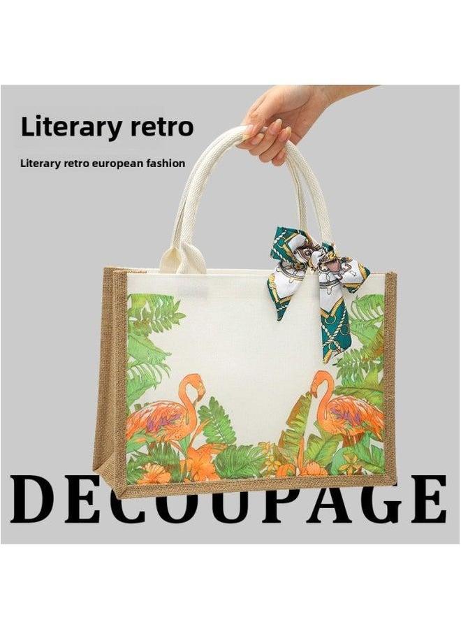 Thanksgiving Diy Handmade Butterfly Ancient Bart Canvas Tote Bag Sack Paste Group Building Parent-child Material Warm-up Field-Color:LB-N14 Animal Kingdom Materials Include Scissors Glue_vertical