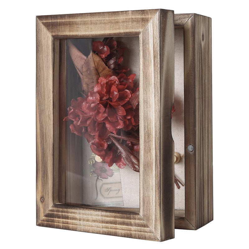 Freezing point Freezing point Shadow Box Frame 5x7 Shadow Box Display Case Cabinet Picture Frame with Linen Back Memorabilia Awards Medals Bouquet Photos Badge Memory Box for Keepsakes Paw Print Carbonized Small