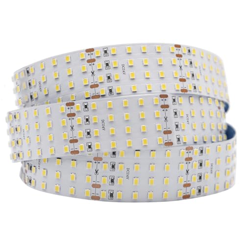 SuperlightingLED 2835 White High CRI 90 LED Strip Light - Bright Color Quad Row Flexible LED Tape Lights 24V- IP20-3,530 lm/m for LED Industrial and Photographic Lighting (1m/3.28' Daylight White) - Image 1