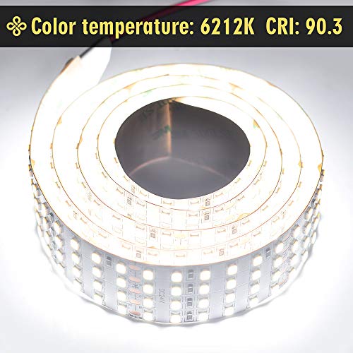 SuperlightingLED 2835 White High CRI 90 LED Strip Light - Bright Color Quad Row Flexible LED Tape Lights 24V- IP20-3,530 lm/m for LED Industrial and Photographic Lighting (1m/3.28' Daylight White) - Image 4