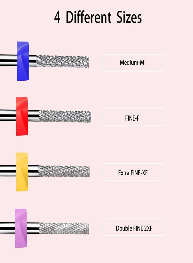 ERUIKA Safety Nail Drill Bits,3/32" Tungsten Carbide Cuticle Drill Bits,Two Way Rotate for Nail Bed File Dead Skin Nail Prepare Cleaning,Manicure Nail Home Salon Tools (Flat Head, Medium-M) - Image 4