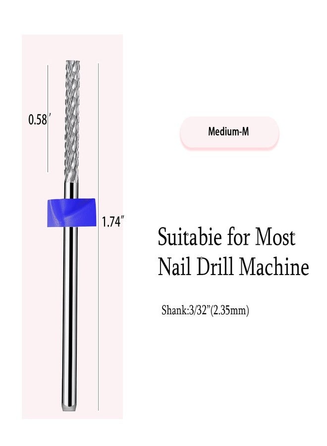 ERUIKA Safety Nail Drill Bits,3/32" Tungsten Carbide Cuticle Drill Bits,Two Way Rotate for Nail Bed File Dead Skin Nail Prepare Cleaning,Manicure Nail Home Salon Tools (Flat Head, Medium-M) - Image 3