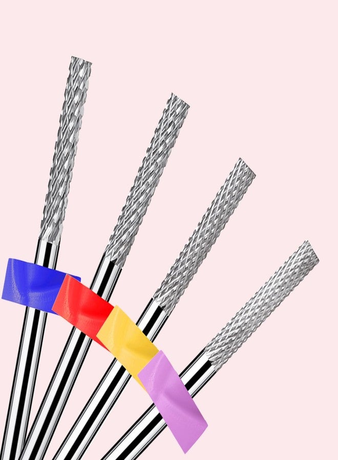 ERUIKA Safety Nail Drill Bits,3/32" Tungsten Carbide Cuticle Drill Bits,Two Way Rotate for Nail Bed File Dead Skin Nail Prepare Cleaning,Manicure Nail Home Salon Tools (Flat Head, Medium-M) - Image 5
