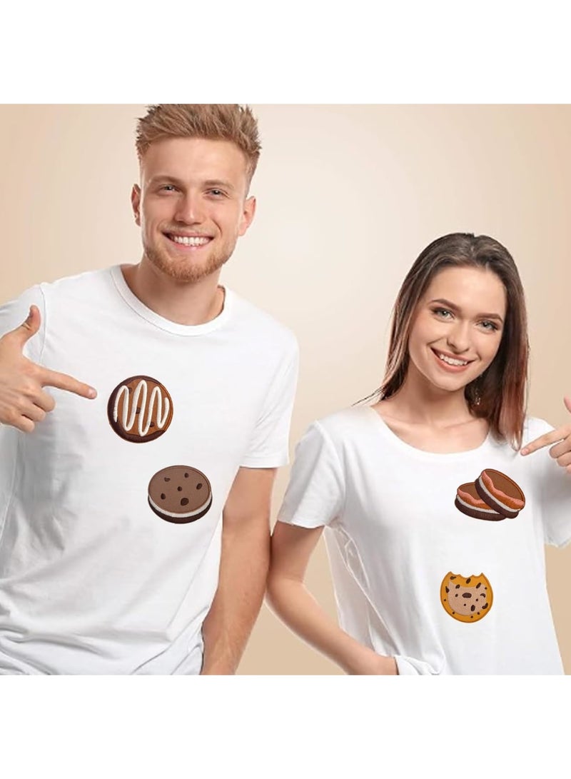 SYOSI Embroidered Cartoon Patches, Cute Self Adhesive Sew On Appliques for Clothing Hats Backpacks Jeans Jackets Costumes, 20PCS Assorted Cookie Biscuit Sweet Snack Designs, 10 Styles for Kids and Teens - Image 5