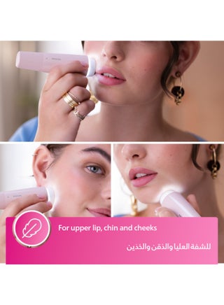 5000 Series Facial Hair Remover Smooth Skin on the Go for Upper Lip, Chin, Cheeks, Lychee Pink, BRR454/00 Lychee Pink - view 3