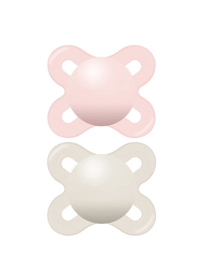 MAM Original Start Matte Newborn Baby Pacifier Best Pacifier For Breastfed Babies Sterilizer Case Girl 03 Months (Pack Of 2)  - Image 1