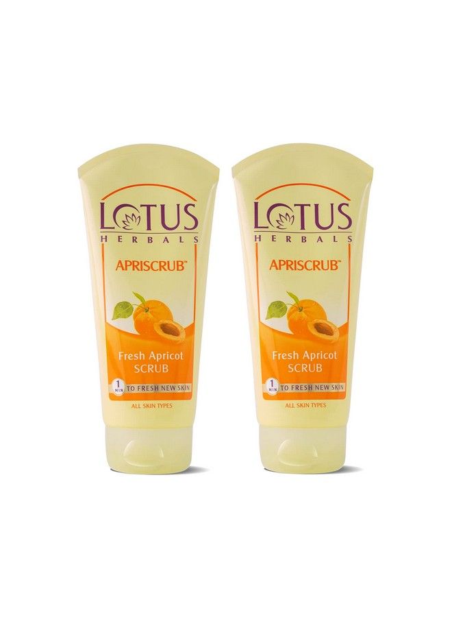 LOTUS HERBALS Apriscrub Fresh Apricot Scrub ; Natural Exfoliating Face Scrub ; Chemical Free ; For All Skin Types ; 100G (Pack Of 2)  - Image 1