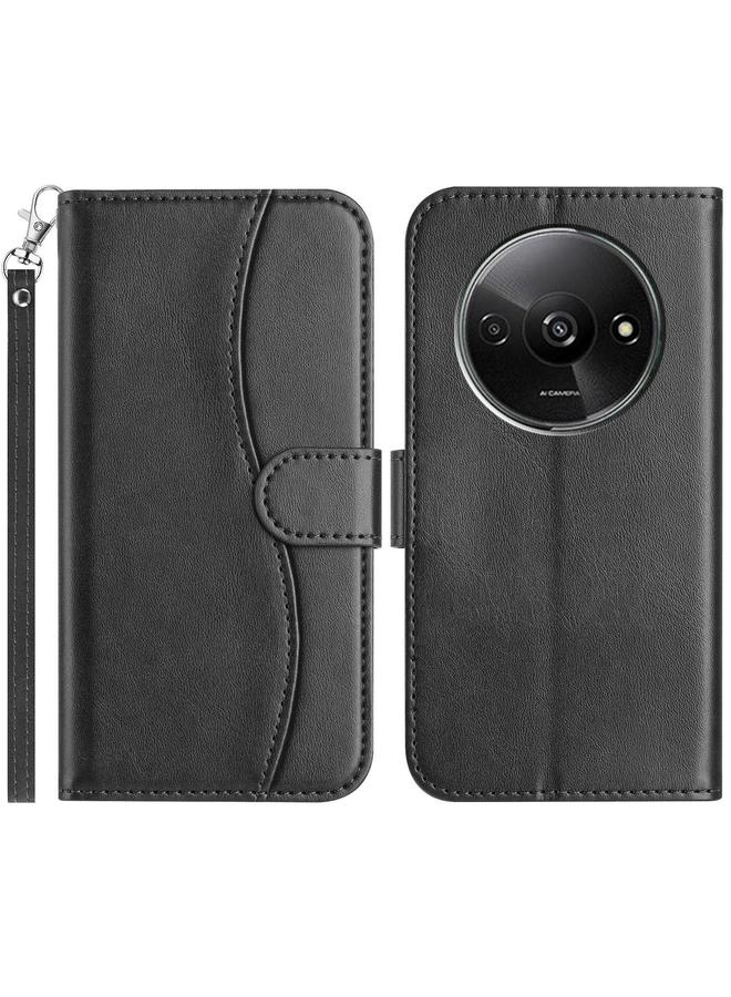 اس-توب جراب لهاتف Redmi A3 / Poco C61 جراب هاتف جلدي مزدوج الطي على شكل حرف S - Image 1