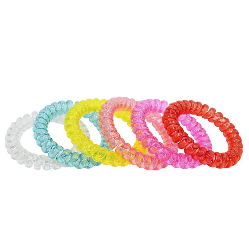 MaberryTech Direct Sensory Stretchy Kids Coil Bracelets, 6 Pack Funny Speech and Communication Aid Bracelet Fidget Toys for Boys Girls with Autism ADHD Anxiety or Special Needs - Assorted Colors (Rainbow B) - Image 1
