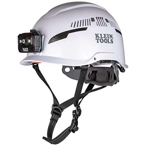 Klein Tools 60526 Safety Helmet Type2 Safety Helmet with Rechargeable Headlamp Vented Class C White - Image 1