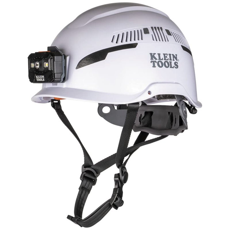 Klein Tools 60526 Safety Helmet Type2 Safety Helmet with Rechargeable Headlamp Vented Class C White - Image 2