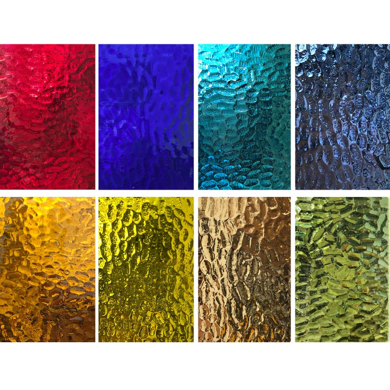 LITMIND 8 Sheets Transparent Stained Glass Sheets 4x6 inch Mosaics Glass Pieces for Art Crafts Ripple Textured Cathedral Art Glass Sheets for Stained Glass Projects