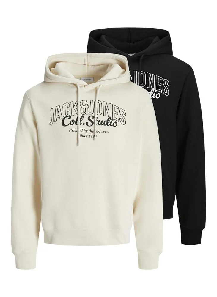 JACK & JONES 2 Pack Of Graphic Pullover Hoodie