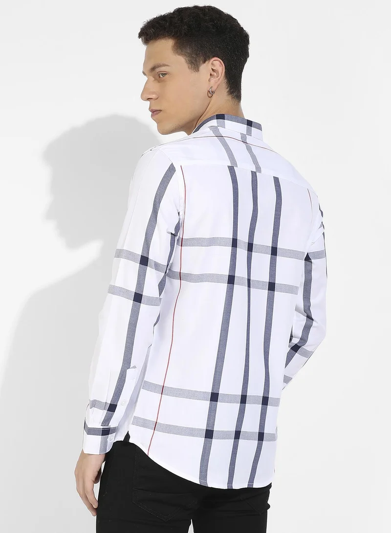 Campus Sutra  Men's Tartan Plaid Button Up Shirt for Men | Best Price UAE