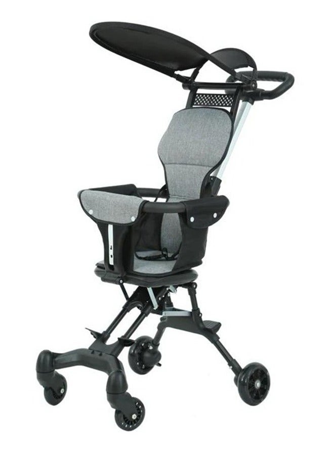 ضحكة  عربة أطفال سهلة الطي وخفيفة الوزن مع خامة ممتازة جيدة التهوية مريحة لحديثي الولادة وصغار السن مع مظلة من أشعة الشمس ( رمادي ) - Image 1