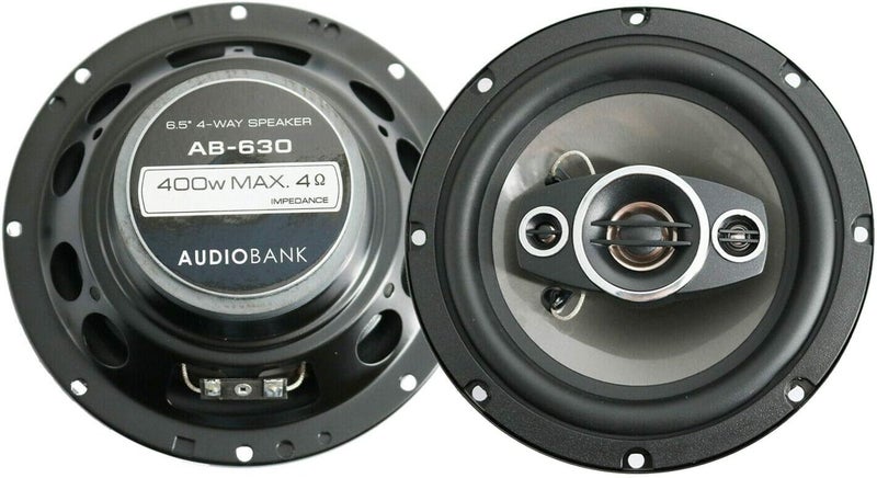Audiobank 2X AB-630 400 Watts 6.5-Inch 4-Way Car Audio Coaxial Speakers - Image 2