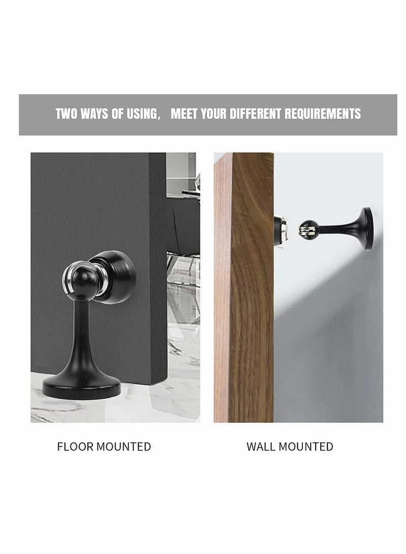 KASTWAVE Magnetic Door Stops Door Stopper Stainless Steel Magnetic Doorstop Brushed Satin Nickel, Black Wall Floor Mounted Door Holder Door Catch for Bedroom Bathroom Kitchen Home Office - Image 5
