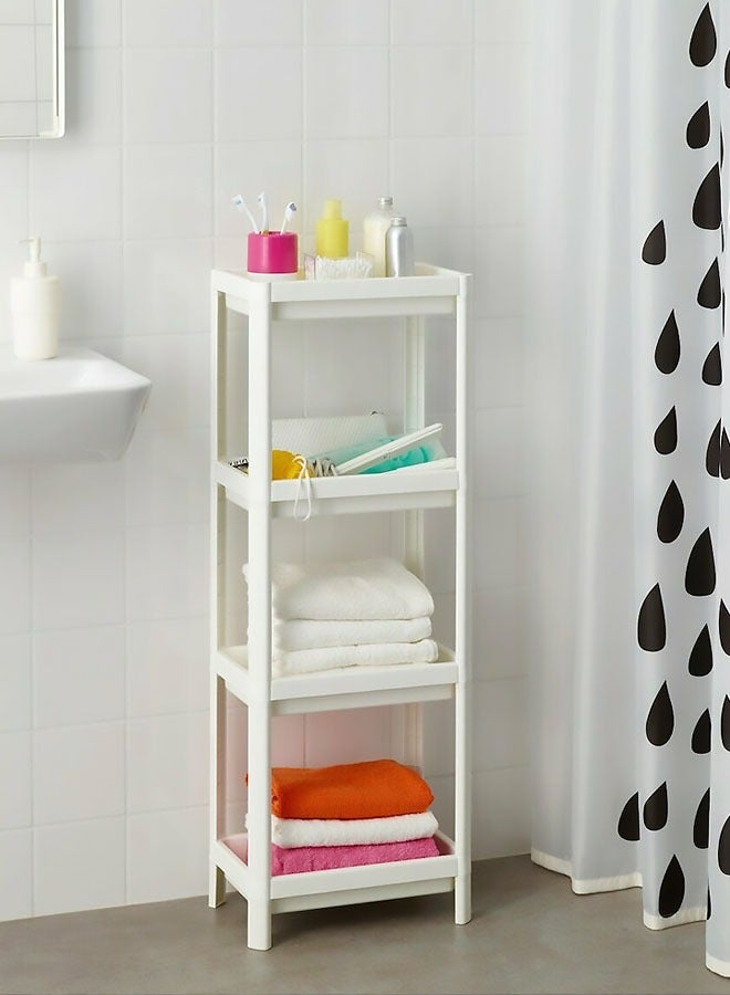 AGD Vesken 4-Tier Shelving Unit White 36x100cm - Image 2