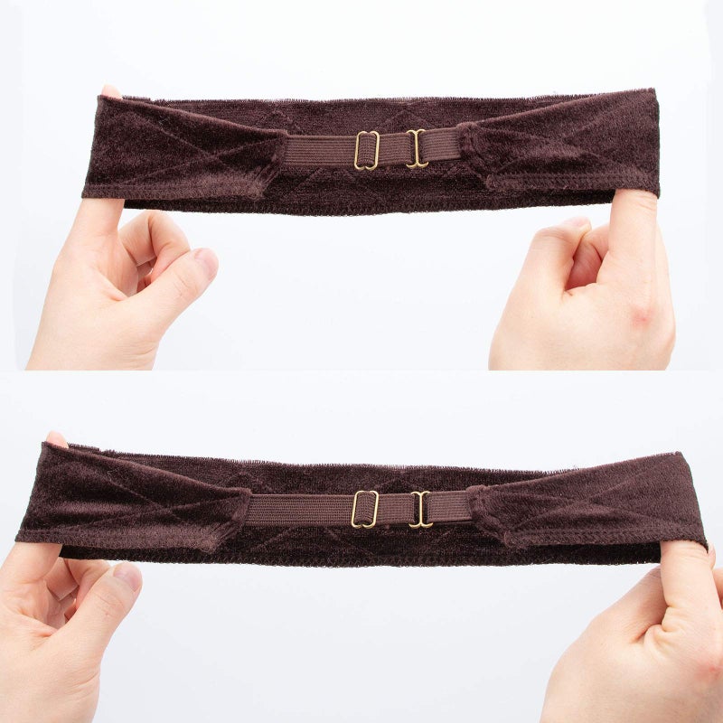 gexworldwide GEX Wig Grip Band with Adjustable Elastic Closure Flexible Velvet No Slip Wig grip Headbands Cap for Wigs(Brown) - Image 4