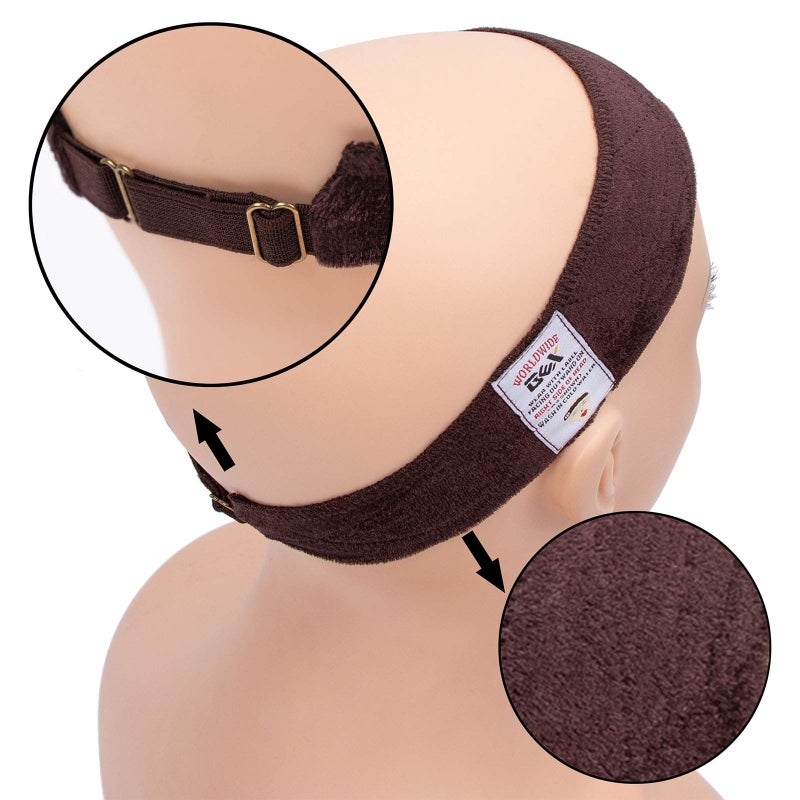 gexworldwide GEX Wig Grip Band with Adjustable Elastic Closure Flexible Velvet No Slip Wig grip Headbands Cap for Wigs(Brown) - Image 2