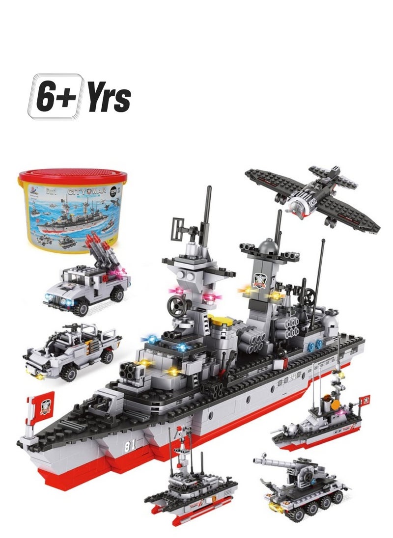 EP EXERCISE N PLAY 1296 Pieces Aircraft Carrier Building Blocks Set Military Warship Battleship Building Kit With Airplane Patrol Boat Army Car Tank Creative Roleplay Ship Gift Toys For Kids Boys Girls 612 Years  - Image 1