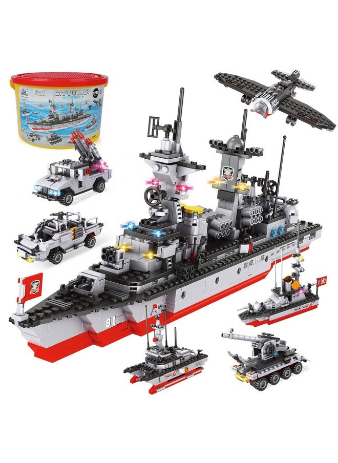 EP EXERCISE N PLAY 1296 Pieces Aircraft Carrier Building Blocks Set Military Warship Battleship Building Kit With Airplane Patrol Boat Army Car Tank Creative Roleplay Ship Gift Toys For Kids Boys Girls 612 Years  - Image 2