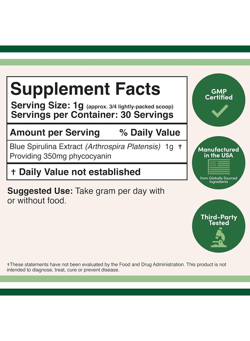 مسحوق سبيرولينا الأزرق بحد أقصى 35% من مسحوق الغذاء الفيكوسيانين من الطحالب الخضراء الزرقاء - Image 2