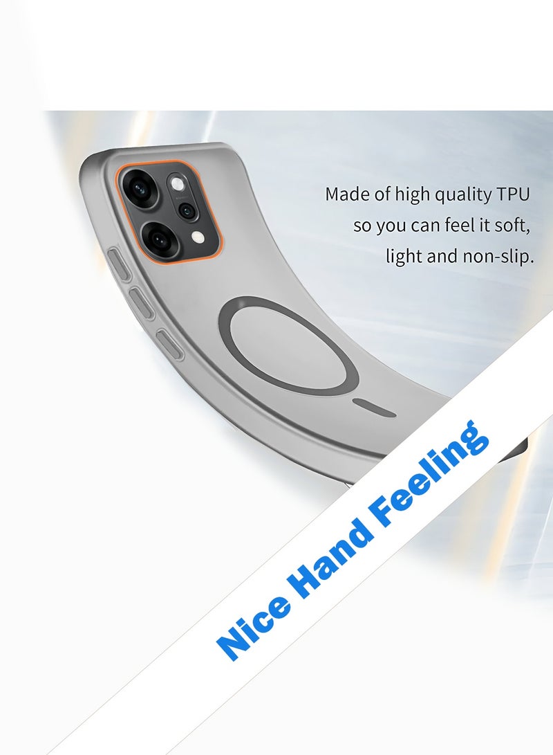 Wtech Oppo Reno14 Pro 5G 2025 Hybrid Translucent Magsafe with Magnetic Charging Raised Camera Lips Elegant Look Case Cover (MCMPMN) - Grey - Image 3