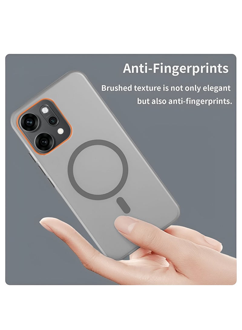 Wtech Oppo Reno14 Pro 5G 2025 Hybrid Translucent Magsafe with Magnetic Charging Raised Camera Lips Elegant Look Case Cover (MCMPMN) - Grey - Image 4